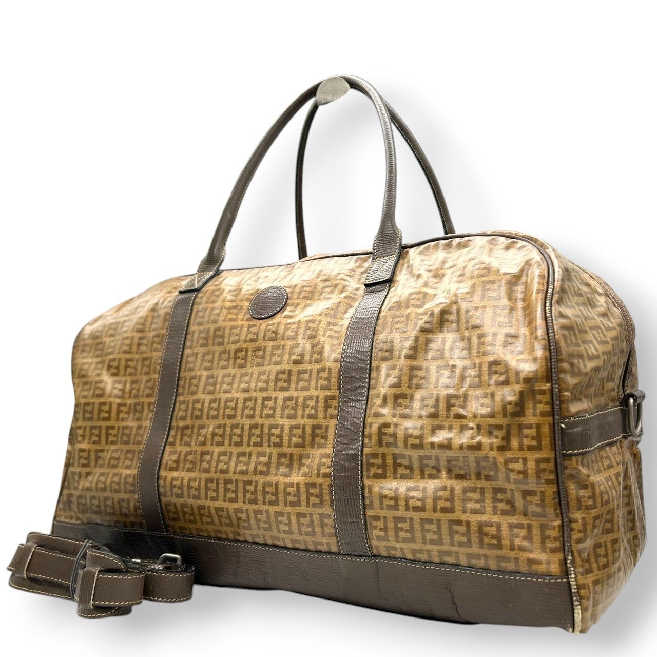 フェンディ FENDI ボストンバッグ 2WAY ショルダーバッグ ズッカ柄 FF