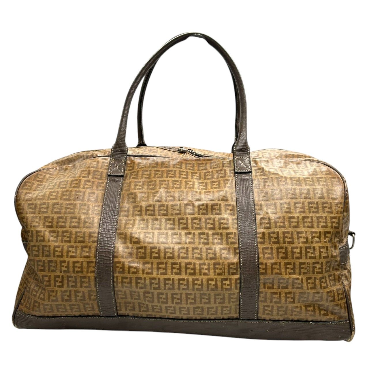 【FENDI】2wayボストンバッグ　ズッカ柄　ゴールド金具　PVC ブラウン FENDI】2wayボストンバッグ ズッカ柄 ゴールド金具 PVC ブラウン 楽天