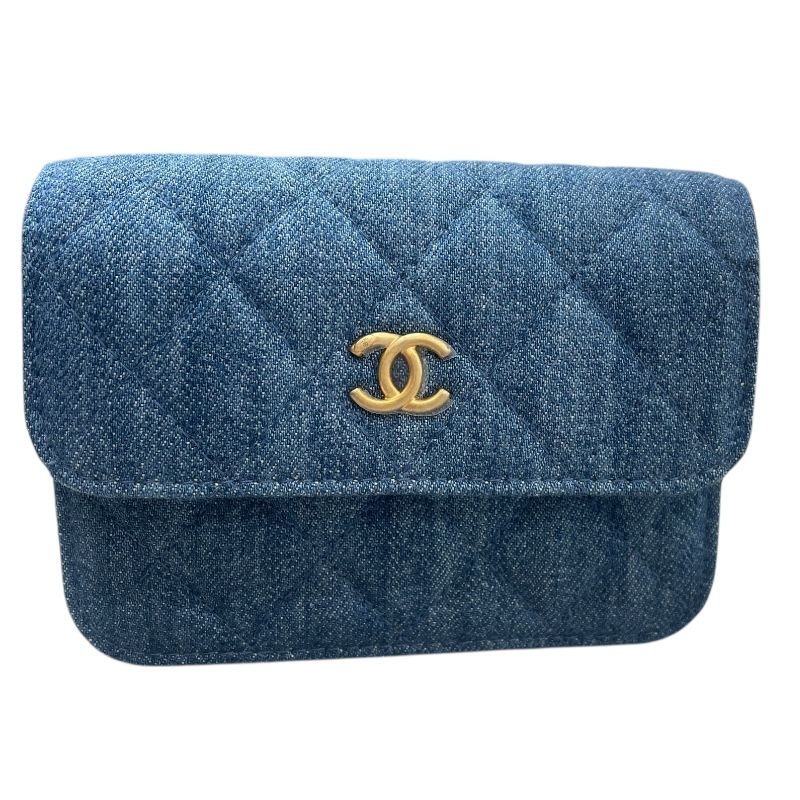 シャネル CHANEL マトラッセミニチェーンウォレット AP1628 デニム