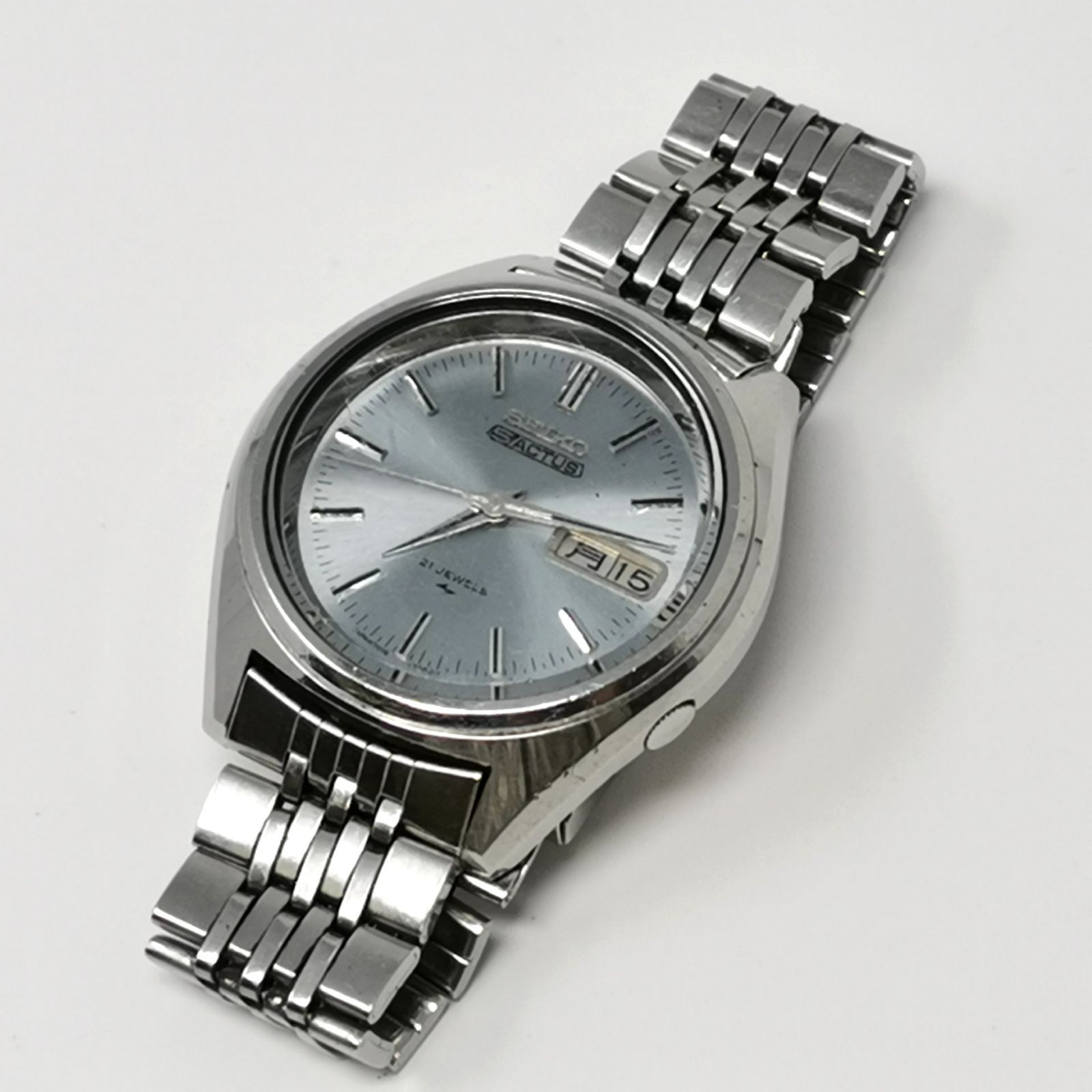 稼働品 SEIKO 5 ACTUS 自動巻き オートマチック 腕時計 シルバー 7019