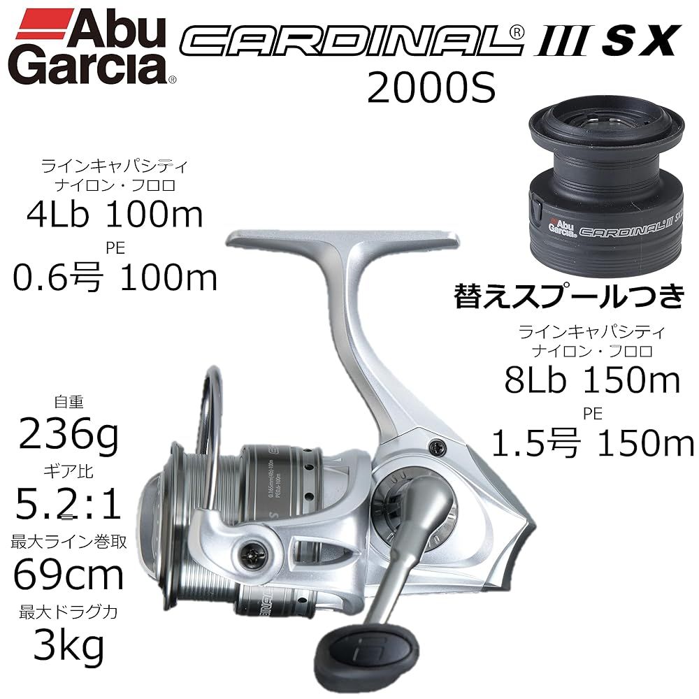ABU Cardinal 5 スピニングリール　替えスプール付 ABU Cardinal 5 スピニングリール 替えスプール付 オンライ