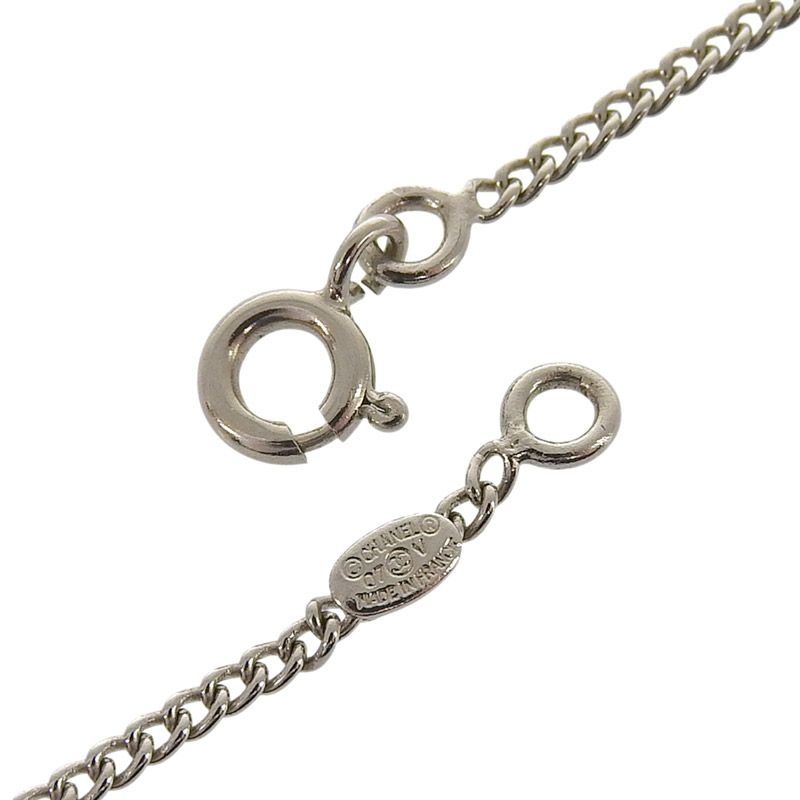 シャネル CHANEL ココマーク ネックレス ブラック シルバー色 07V 中古 