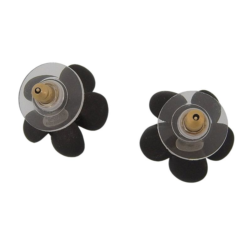 シャネル CHANEL ココマーク フラワー ラインストーン ピアス ブラック  