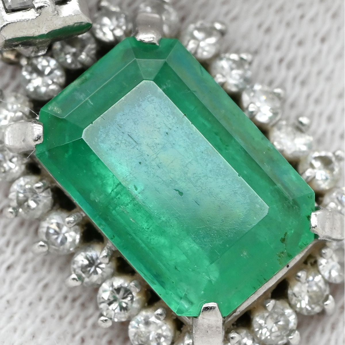 ペンダントトップ エメラルド ダイヤ Pt900 エメラルド ダイヤモンド