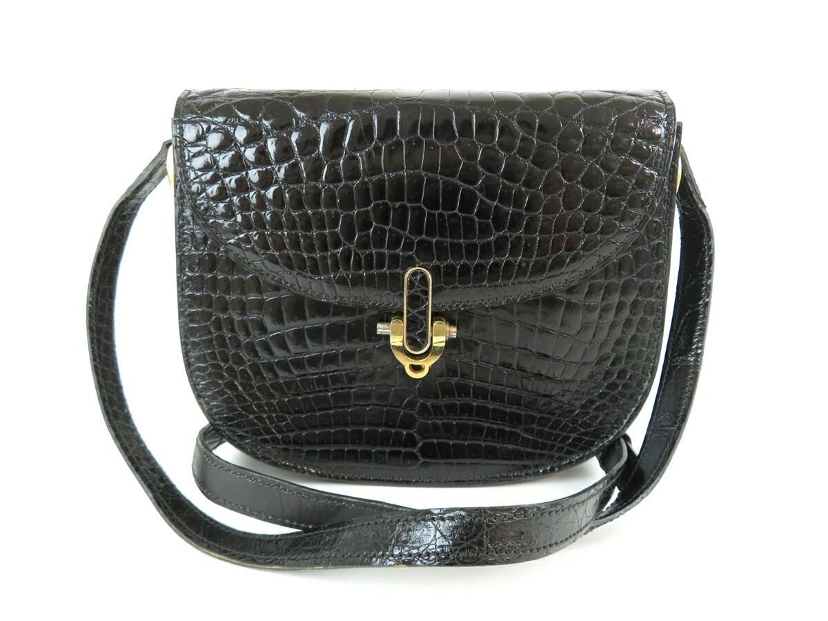 MORABITO モラビト クロコダイルレザー ショルダーバッグ ブラック 黒