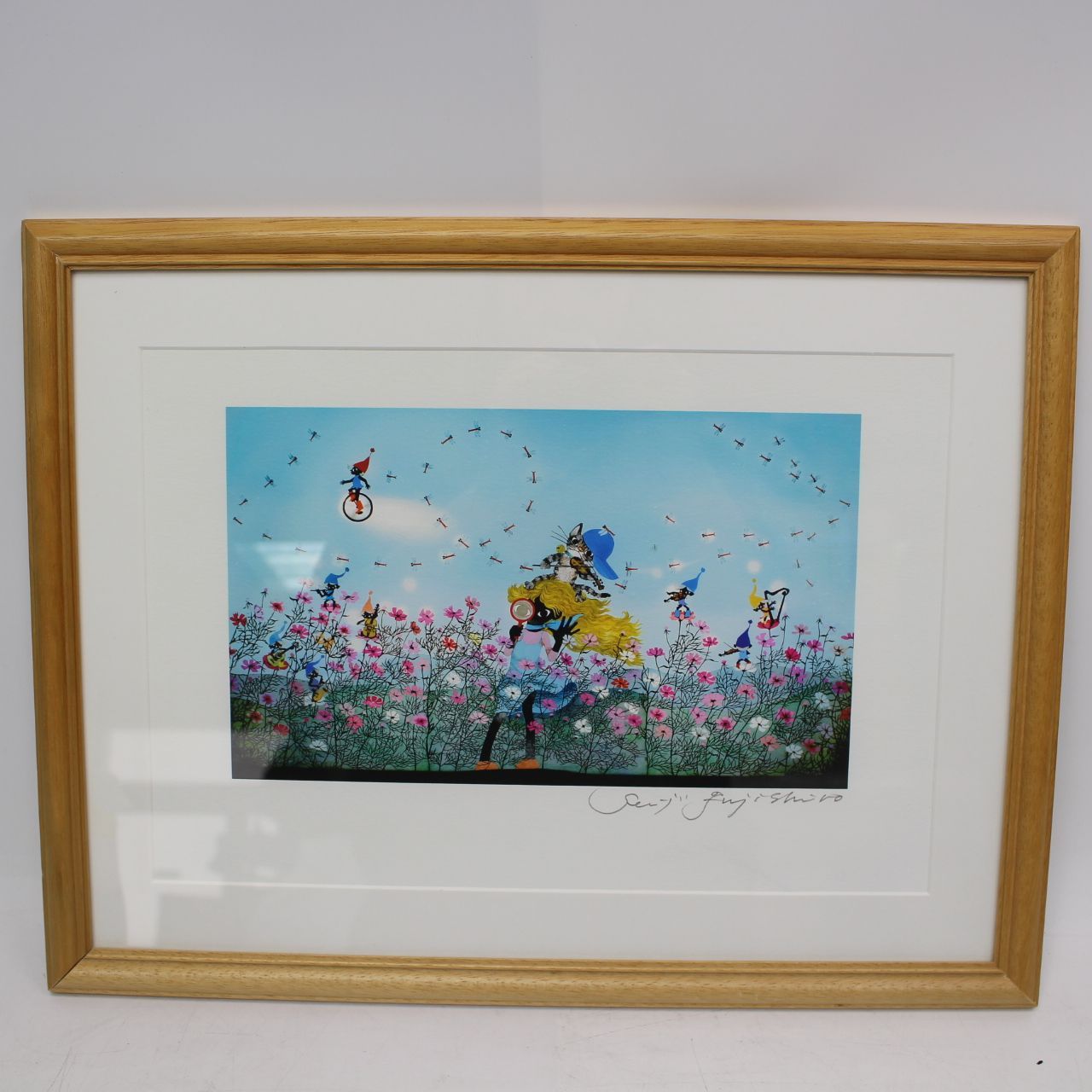 643)【美品】藤城清治「コスモスは詩う」 直筆サイン入り - メルカリ