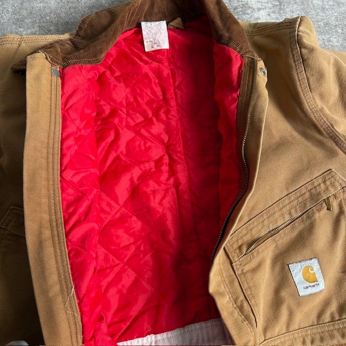 carhartt カーハート ブラウン コットン アメリカ製 裏地キルティング