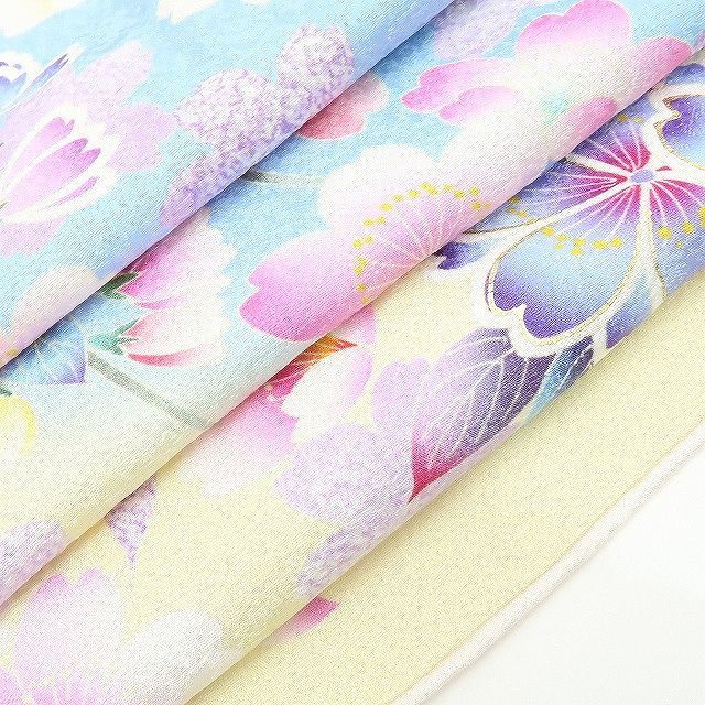 やんやん✾ｍ2220＊美品 正絹 桜 兎 笹の葉 手縫い仕立て 振袖単品 やんやん✾m2220＊美品 正絹 桜 兎 笹の葉 手縫い仕立て 振袖