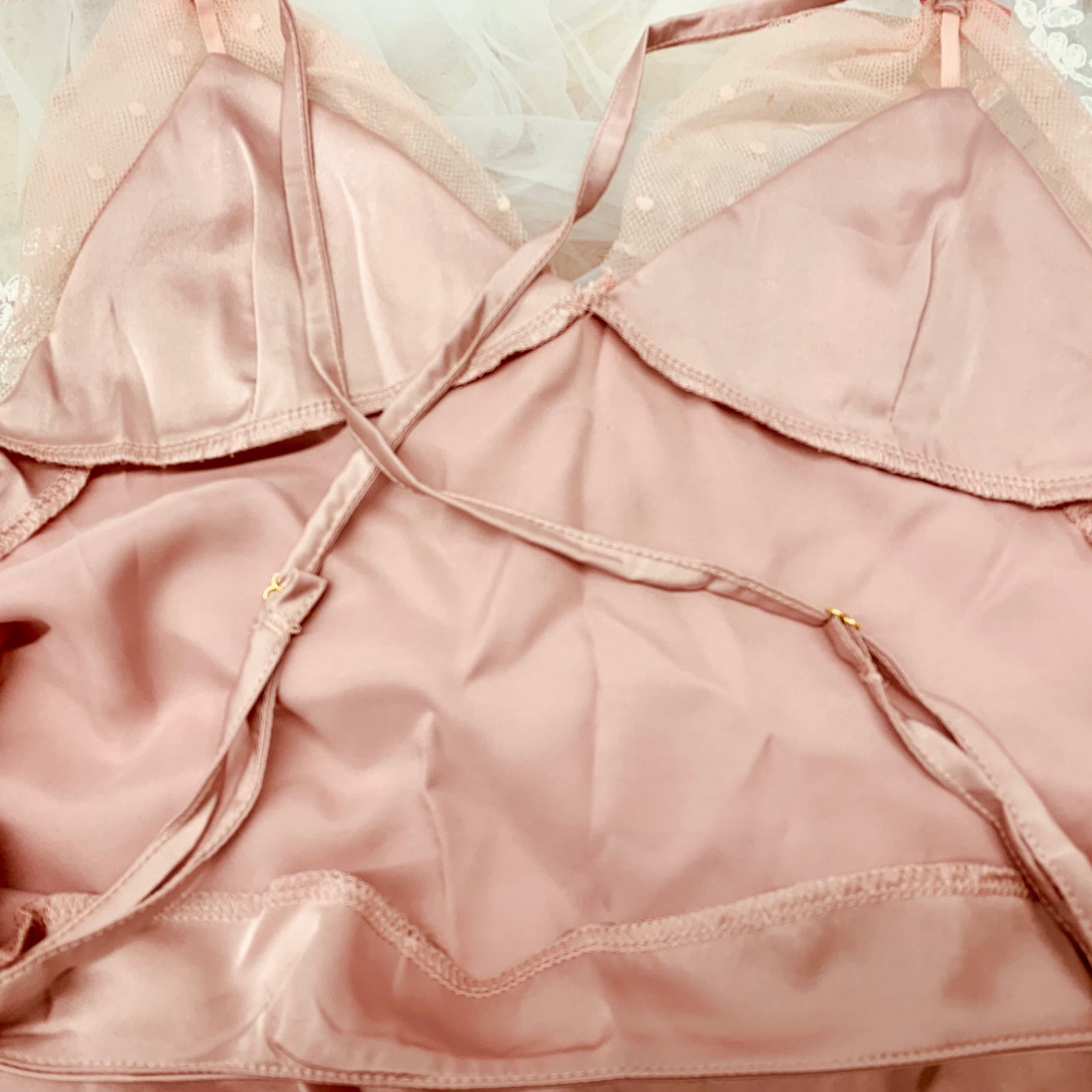 おまとめ専用⭐︎ターコイズブルーのシルクベビードール& ピンクゴールドシルクキャミ おまとめ専用⭐︎ターコイズブルーのシルクベビードール& ピンク