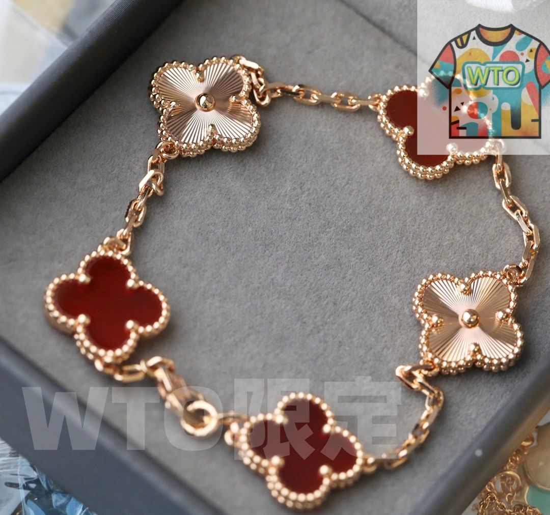 Van Cleef & Arpels] アルハンブラ 5連ブレスレット - レッドアゲート