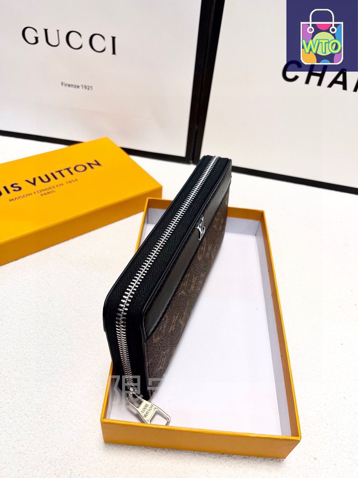 LV新型男性ハンドバッグ/財布、クレジットカードスロットに紙幣と手形