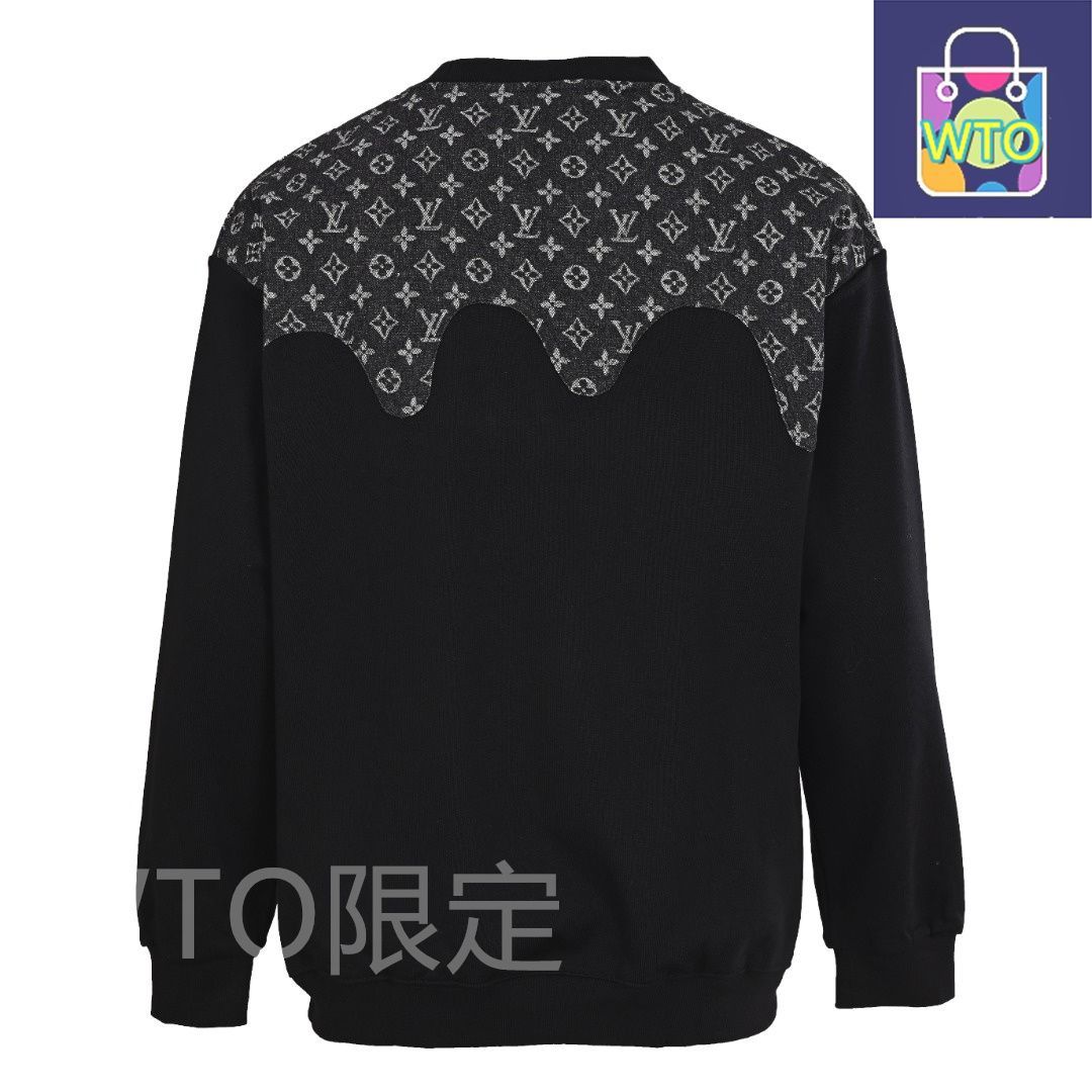 美品　ルイヴィトン　モノグラム　プリーテッドスリムジャージー　長袖シャツ M ルイ・ヴィトン LOUIS VUITTON プリーテッドスリムジャージー長袖