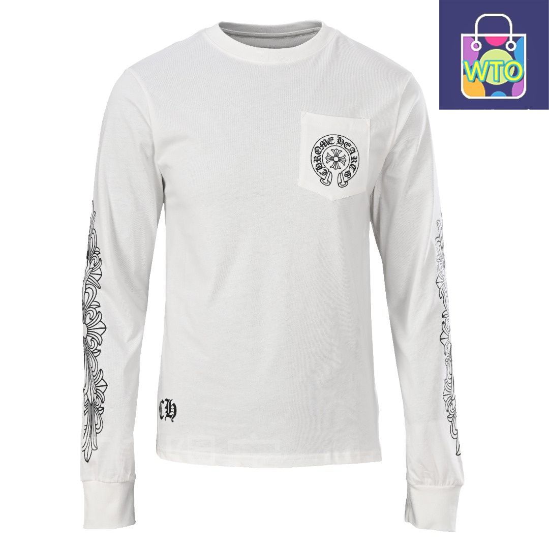 クロムハーツ ロングスリーブホースシュー ロンT 白 CHROME HEARTS クロムハーツ（原本無） Horseshoe L/S Tee ホース