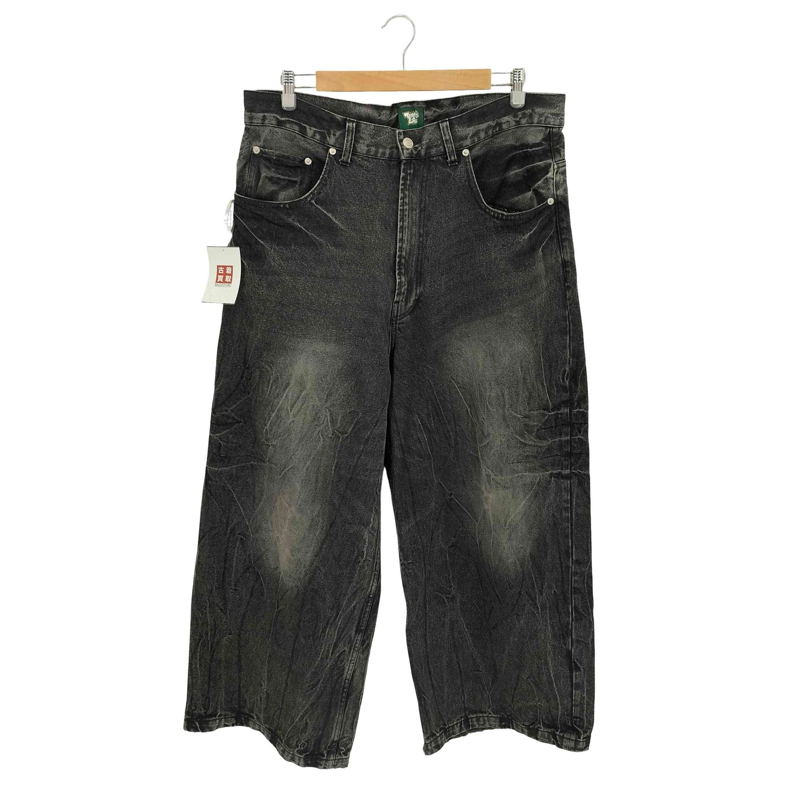 ユーズドフルギ USED古着 {{THAT'S LIFE}} バッグロゴ刺繍 ワイド バギー デニムパンツ STREET メンズ  XL