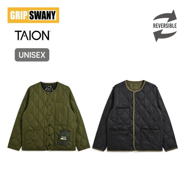 【新品】GRIP SWANY×TAION グリップスワニー×タイオン リバーシブルダウンジャケット TAION-GRIPSWANY-JK01 D.オリーブ