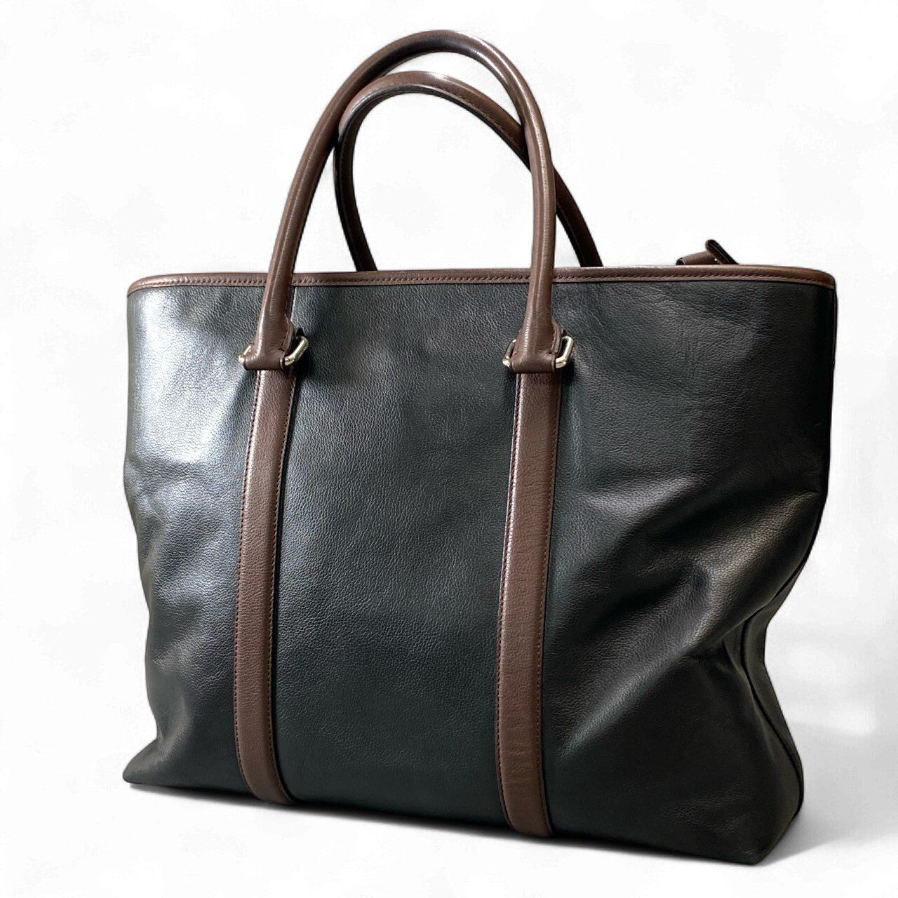 bk18 COACH コーチ 2WAY レザートートバッグ F54758 ブラック ブラウン