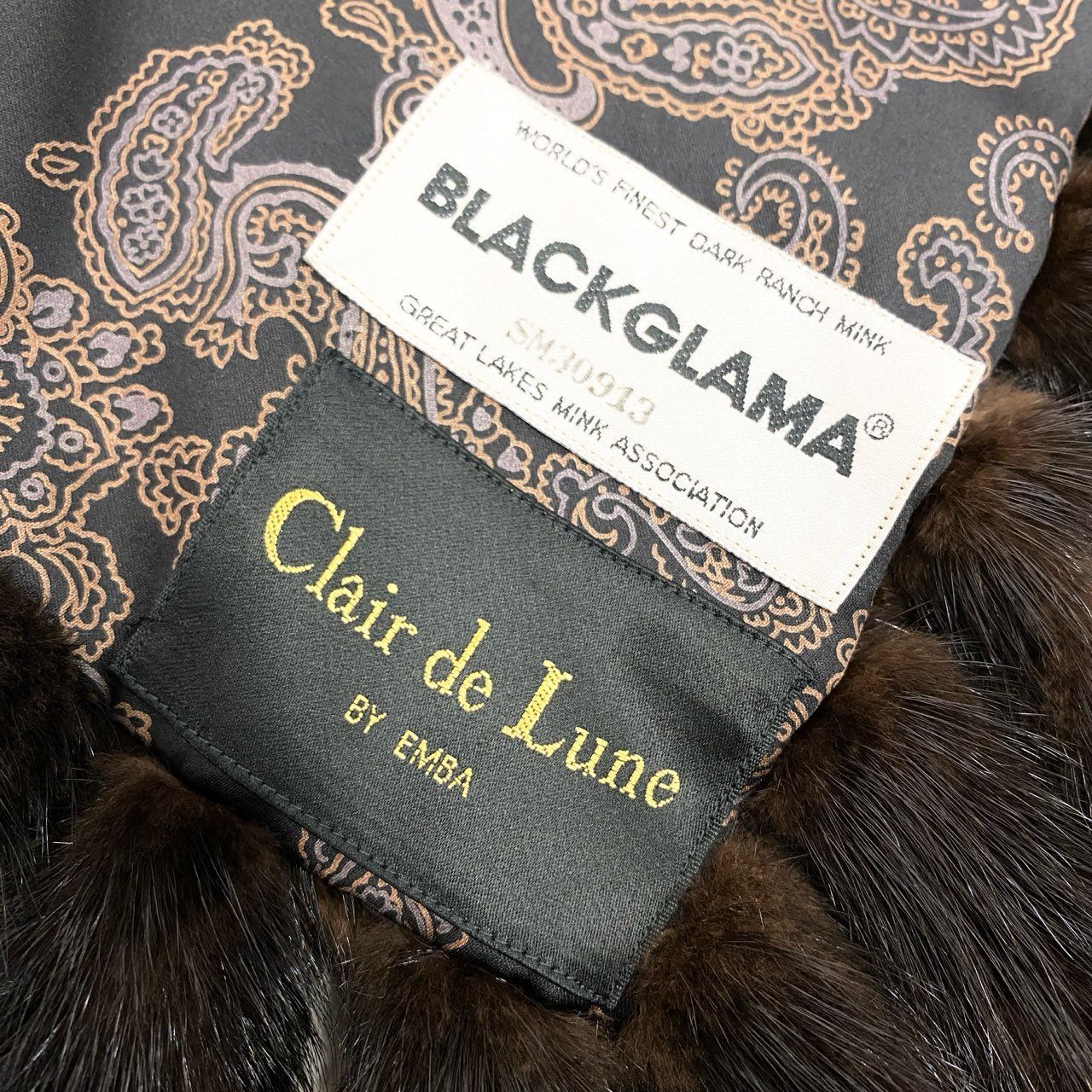 EMBA BLACKGLAMA 毛皮コート エンバ 毛皮 リアルファーコート ブラック 