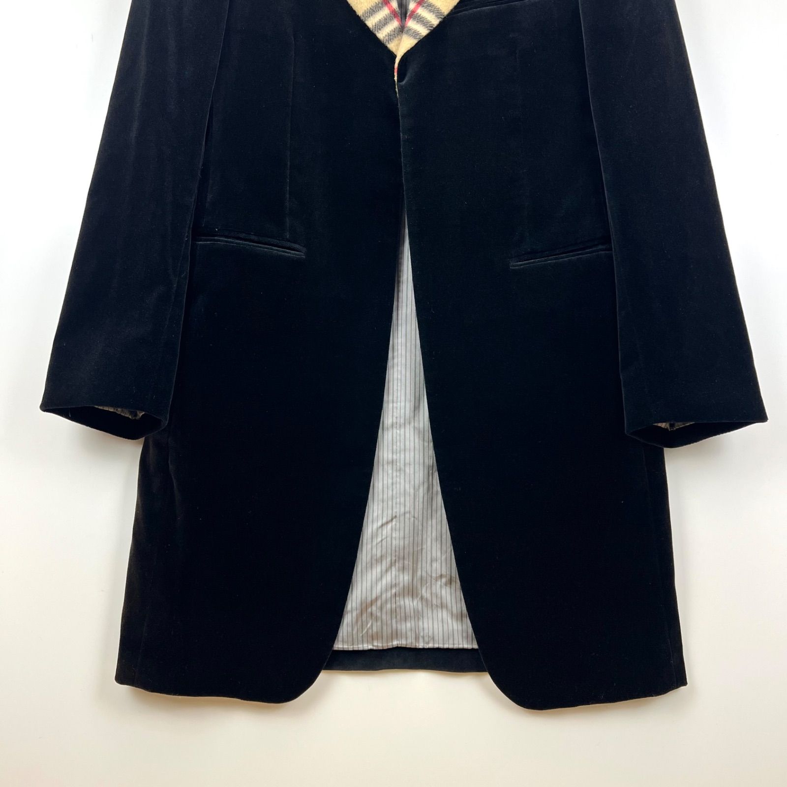 BURBERRY BLACK LABEL 00s y2k archive velvet nova collar chester