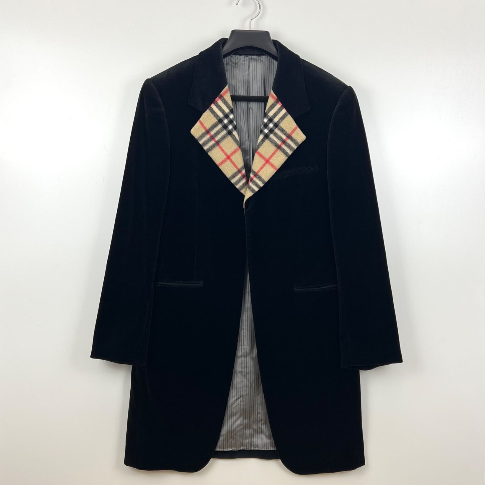 BURBERRY BLACK LABEL 00s y2k archive velvet nova collar chester