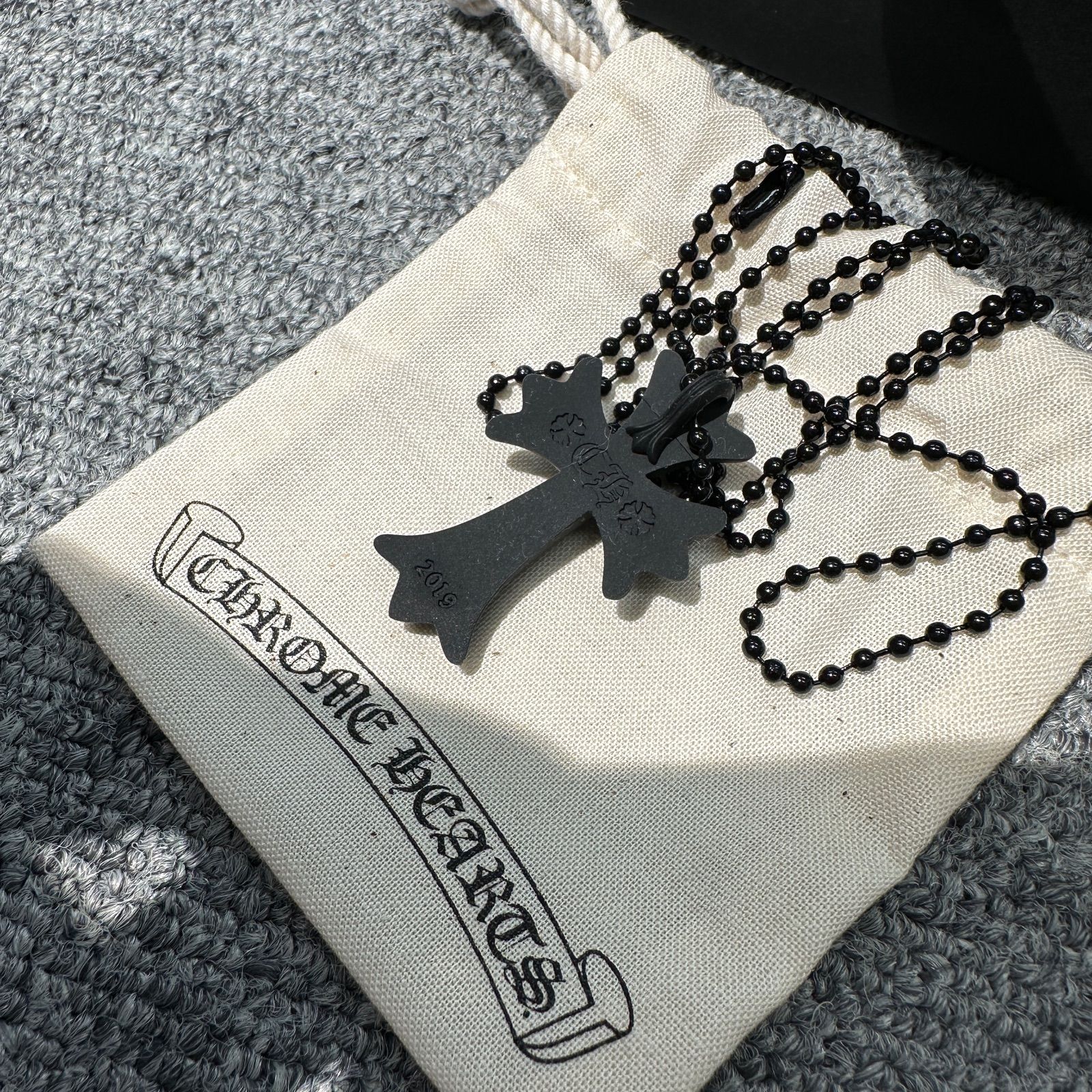 クロムハーツ ラメ入り ブラック ラバーネックレス シリコン 限定
