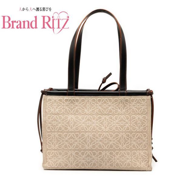 中古 ロエベ アナグラム クッショントート トートバッグ ショルダー