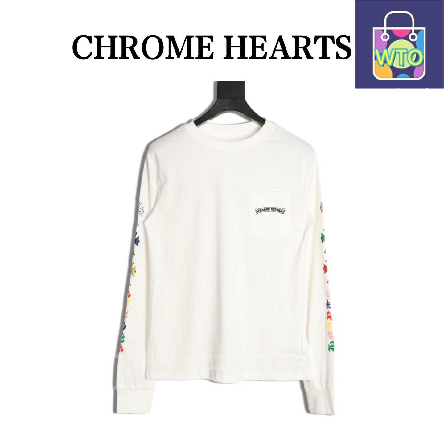 今日特価】Chrome Hearts クロムハーツ スクロールプリント長袖Tシャツ