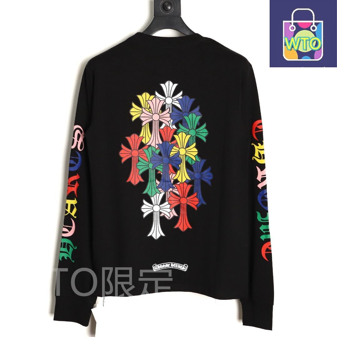 今日特価】Chrome Hearts クロムハーツ カラフルクロスプリント長袖T