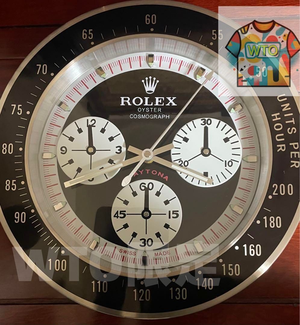 新品　デイトナ　ポール・ニューマン　掛け時計　非売品 ロレックス デイトナ ポールニューマンスタイル掛け時計, 未使用品-WTO