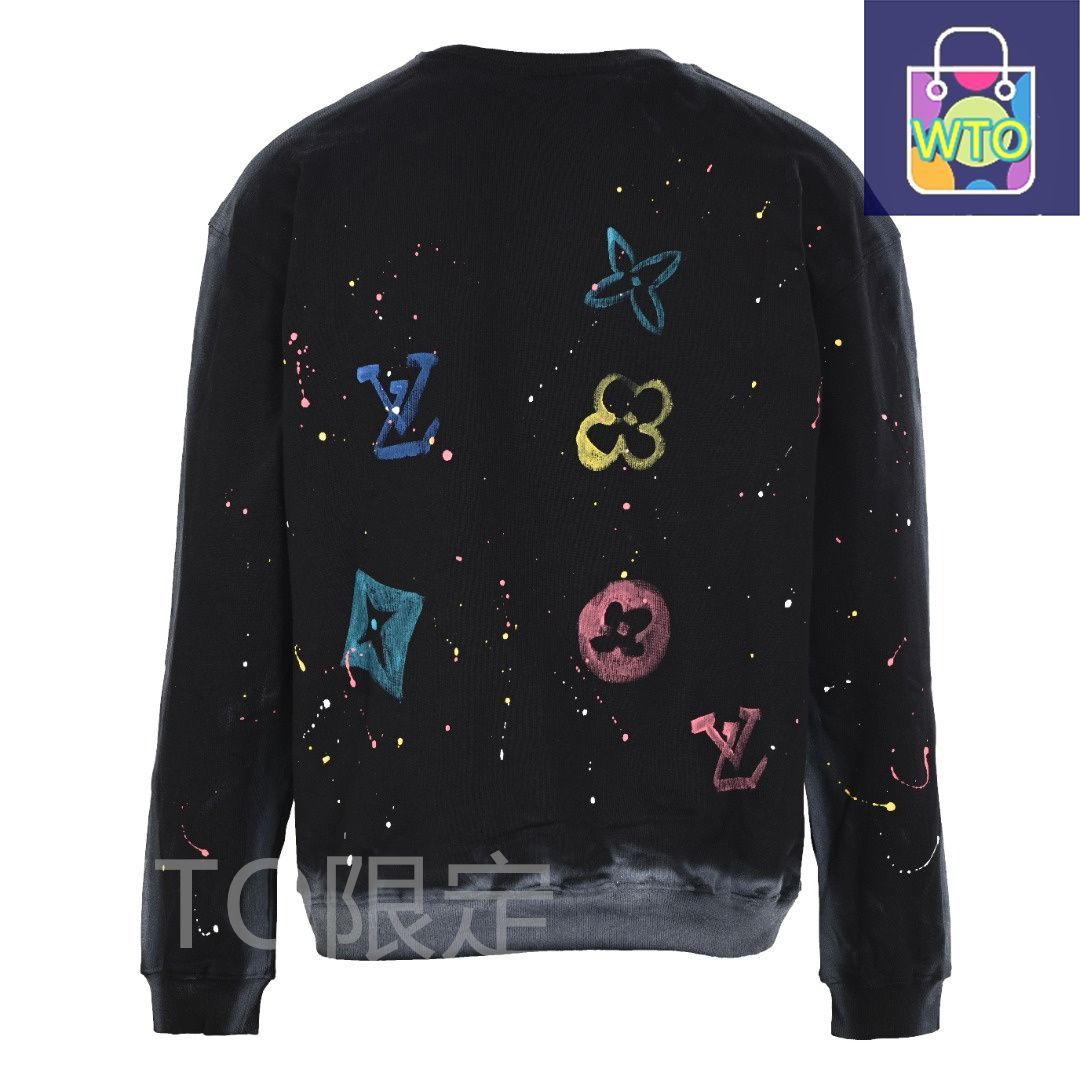 今日特価】Louis Vuitton ルイヴィトン 水洗破壊丸首スウェット