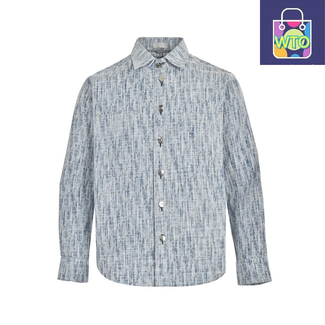 今日特価】Dior ディオール クラシックフルプリント老花デニムシャツ