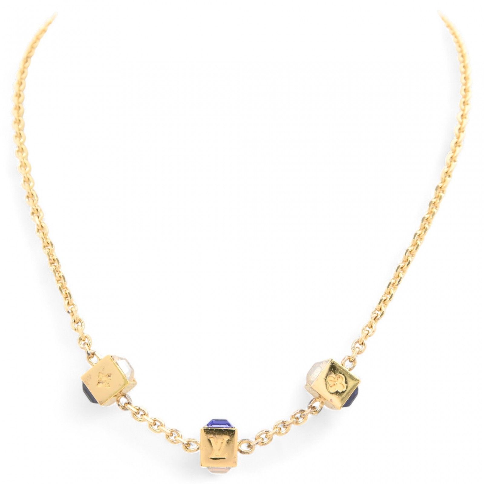 ルイヴィトン コリエ ギャンブル ネックレス キューブ Aランク