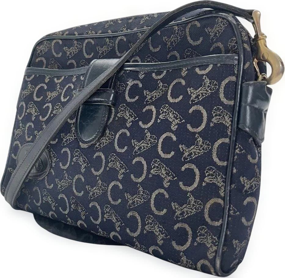 CELINE/セリーヌ/ショルダーバッグ/トリオンフ/ボディ/カメラ/マカダム 良品】CELINE セリーヌ ショルダーバッグ カメラバッグ 肩掛け 斜め