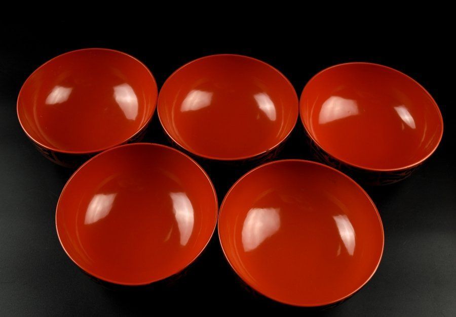 蔵A2790b】朱塗 唐草蒔絵 菓子椀 煮物椀 - メルカリ