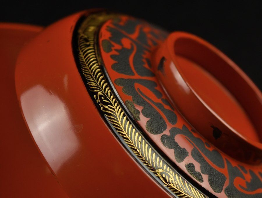 蔵A2790b】朱塗 唐草蒔絵 菓子椀 煮物椀 - メルカリ