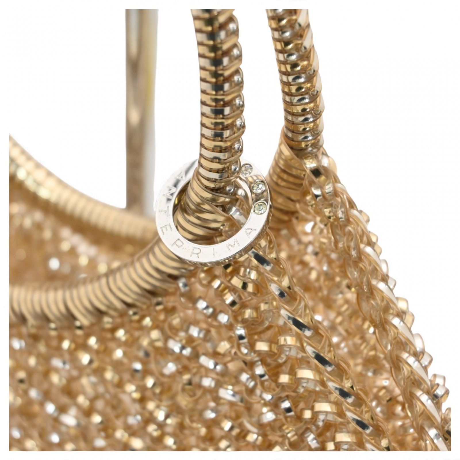 アンテプリマ ワイヤーバッグ ハンドバッグ ゴールド Aランク an9904bf  