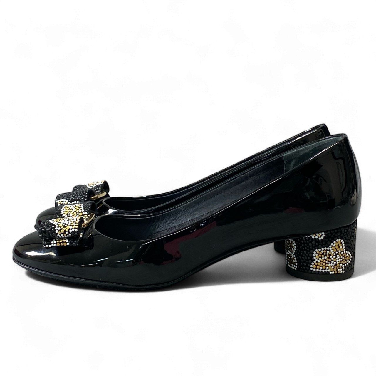 フェラガモ ピンヒール ヴァラリボン 金具 パンプス　ブラック　エナメル 楽天市場】フェラガモ エナメル パンプス リボン レディース Salvatore