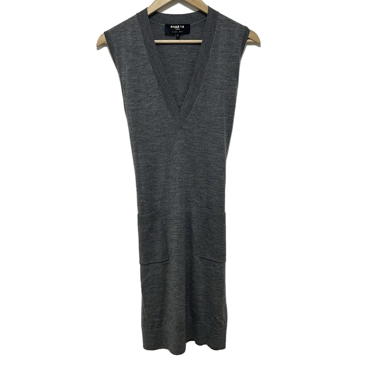PAULEKA(ポールカ) ワンピース サイズS レディース - グレー Vネック