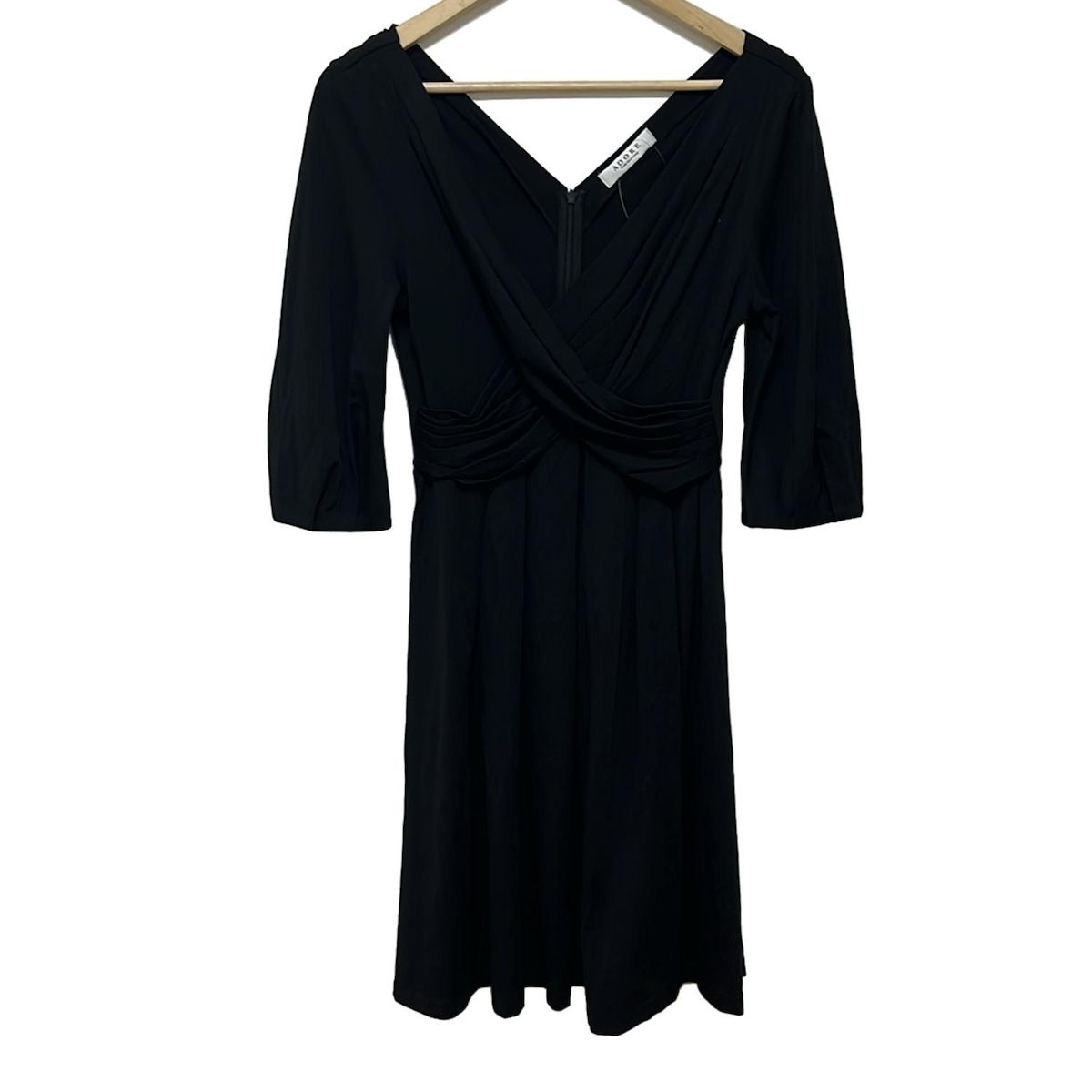 ADORE(アドーア) ワンピース サイズ38 M レディース - 黒 Vネック/七分