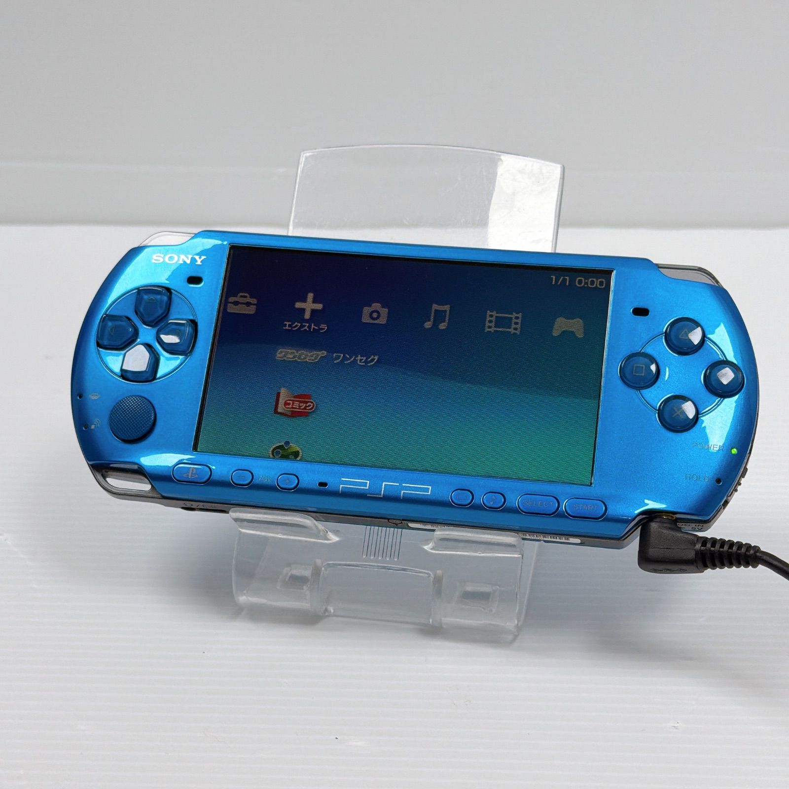 美品 PSP 3000 バイブラントブルー 動作確認済み FW6.60 ソニー