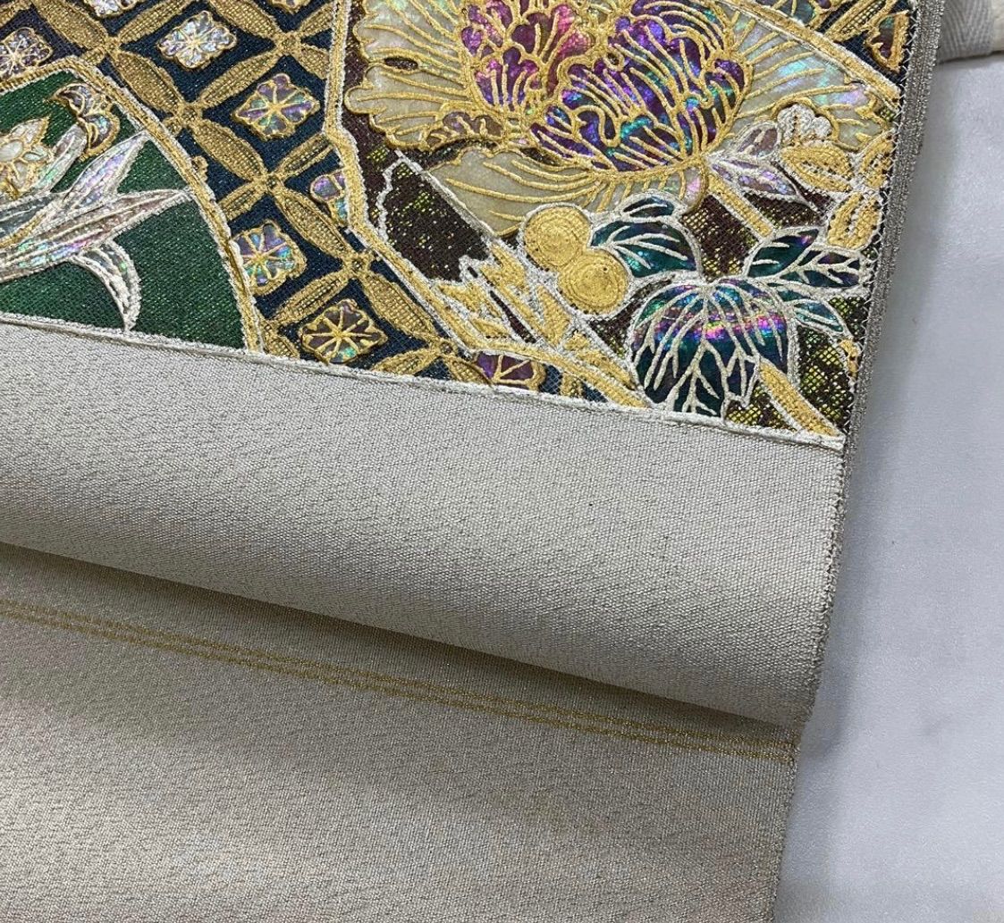 kimonoarisa◆厳選●未仕立て●三寶螺鈿●永井白鷗作●袋帯●494 kimonoarisa◇厳選○未仕立て○三寶螺鈿○永井白鷗作○袋帯○494