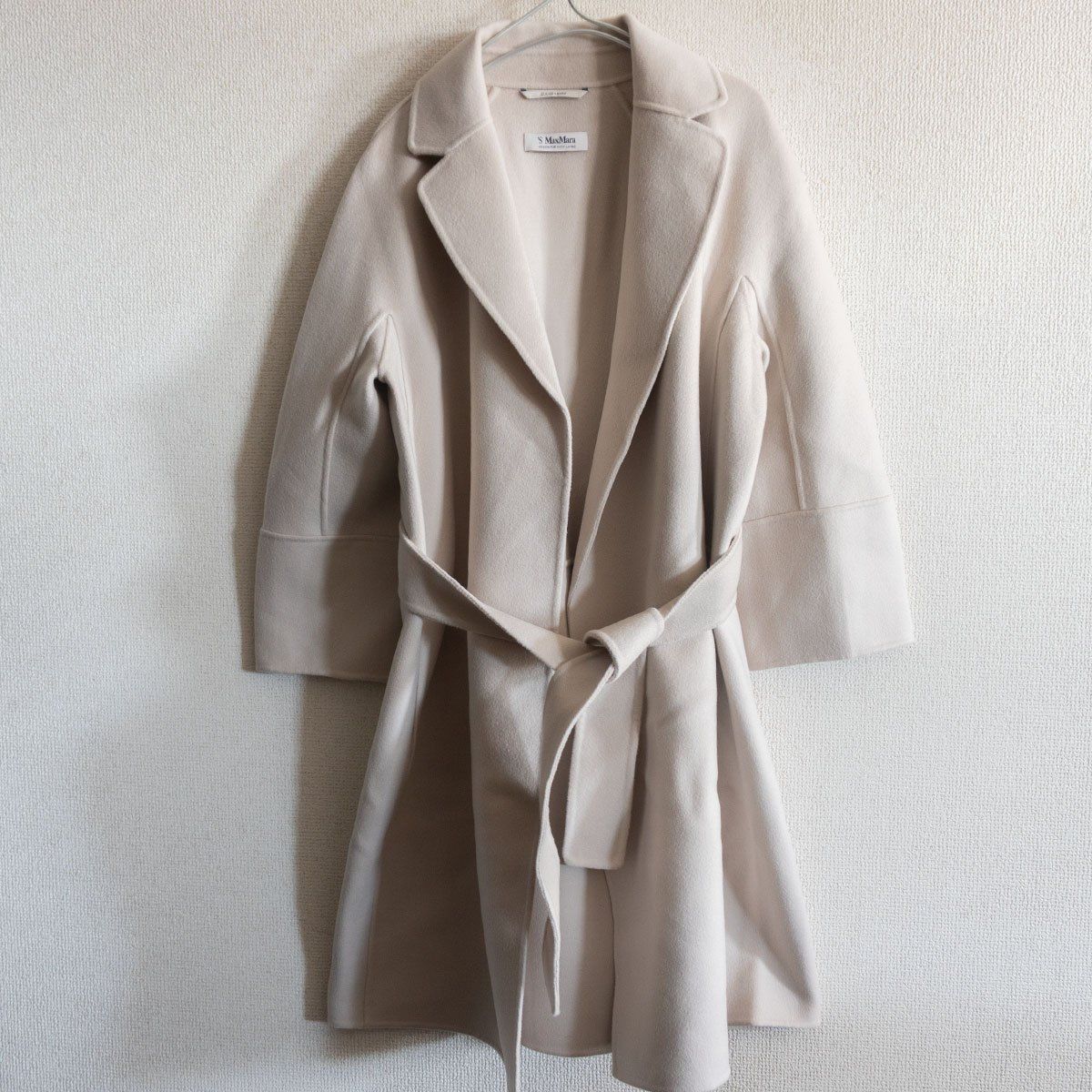 最高級】 S MAX MARA CUCITO A MANO 【ベルテッド リバー コート】34