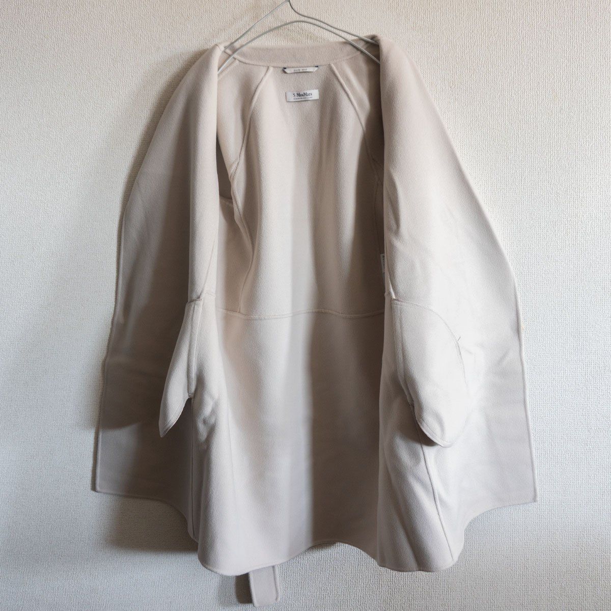 最高級】 S MAX MARA CUCITO A MANO 【ベルテッド リバー コート】34