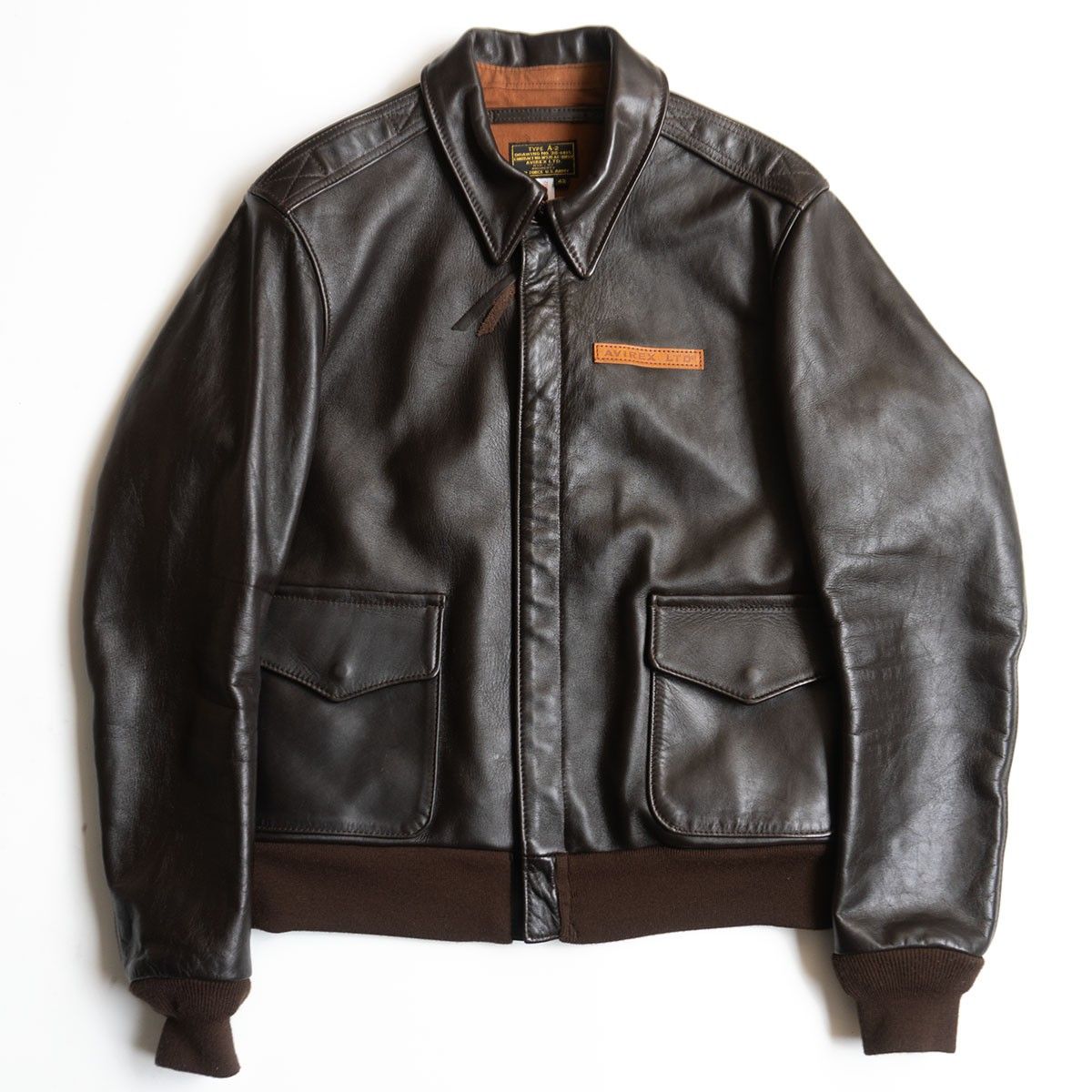 美品/ビッグサイズ】AVIREX【A-2 フライトジャケット】 42 ブラウン