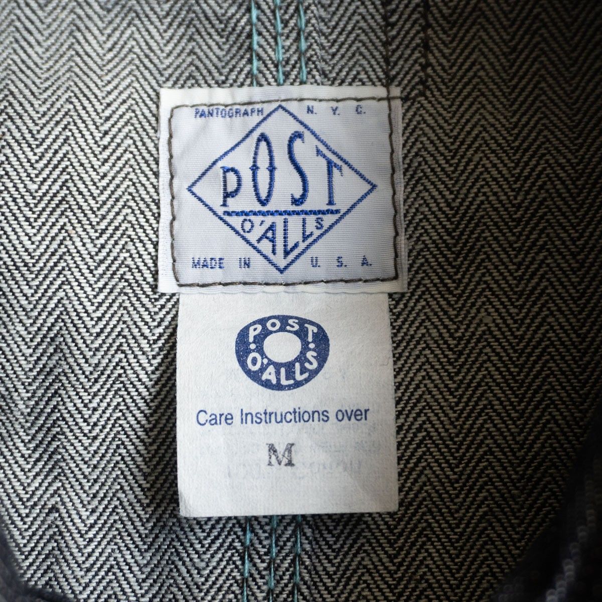 USA製/デッドストック】 POST OVERALLS【インディゴ ヘリンボーン