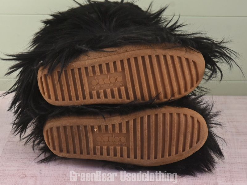 E040 イタリア製 diadora ビンテージ エスキモーブーツ 黒 メンズ 40 25cm