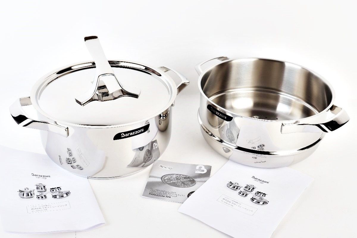 訳あり Barazzoni 鍋 スチーマー 2点セット MYPT2-155 MY POT IH 食洗
