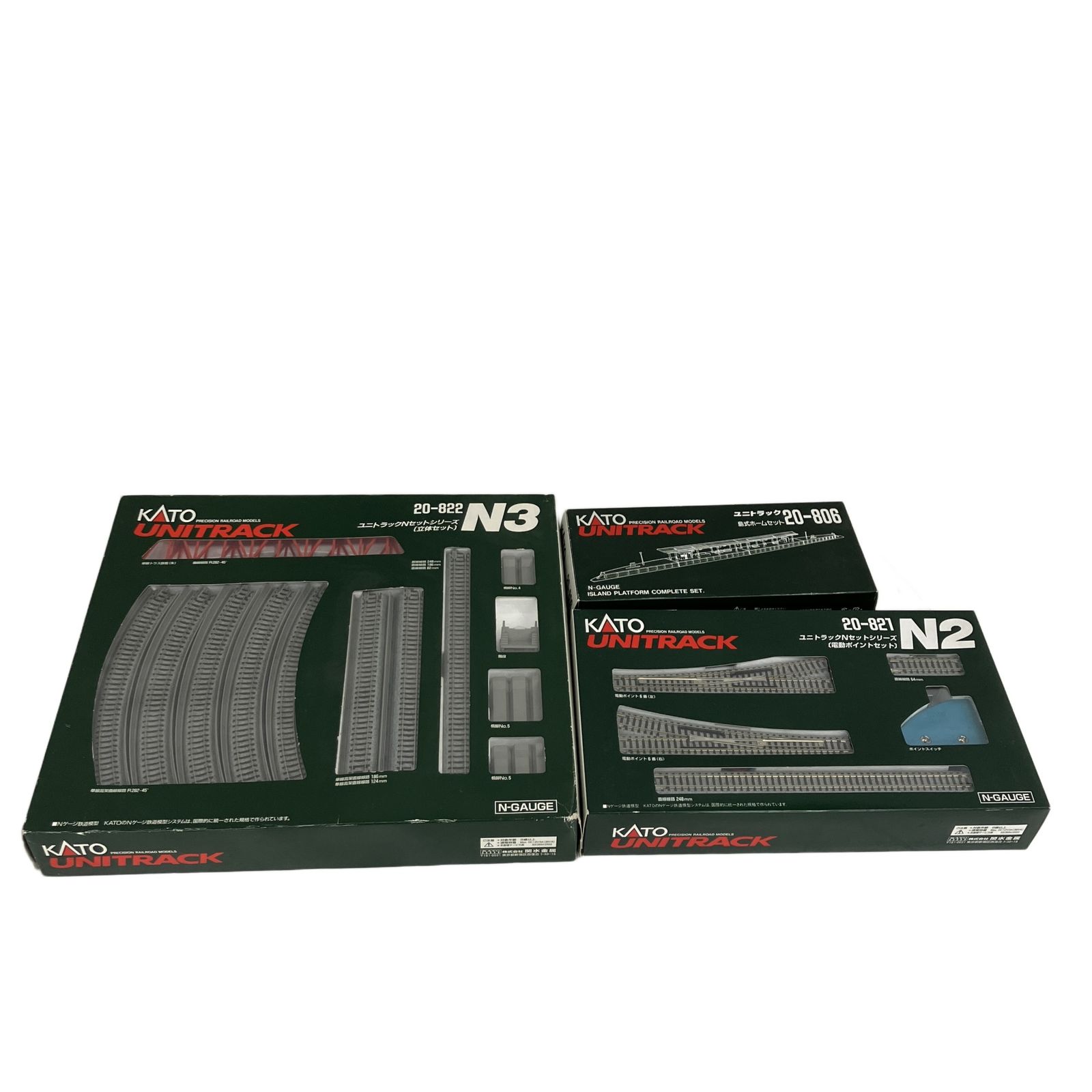 KATO 20-806 島式ホームセット /20-821 N2電動ポイントセット /20-822