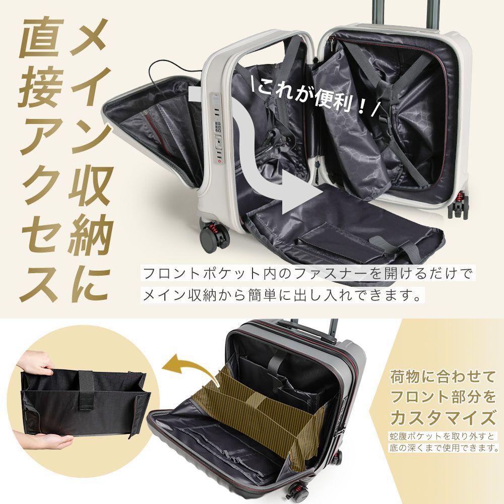 新品 スーツケース SSサイズ 機内持ち込み TSAロック付き フロント