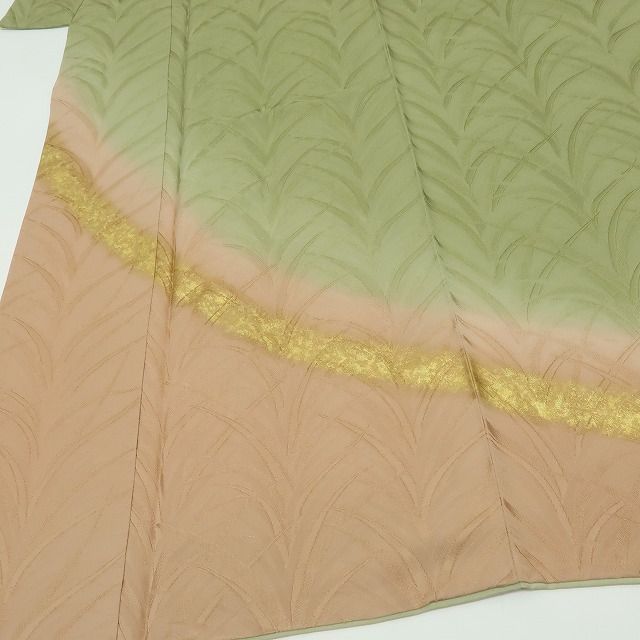 のりまき✾ｍ2098＊新品 正絹 染一つ紋 高砂縮緬 手縫い仕立て 訪問着 のりまき様専用✾m2098＊新品 正絹 染一つ紋 高砂縮緬 手縫い仕立て