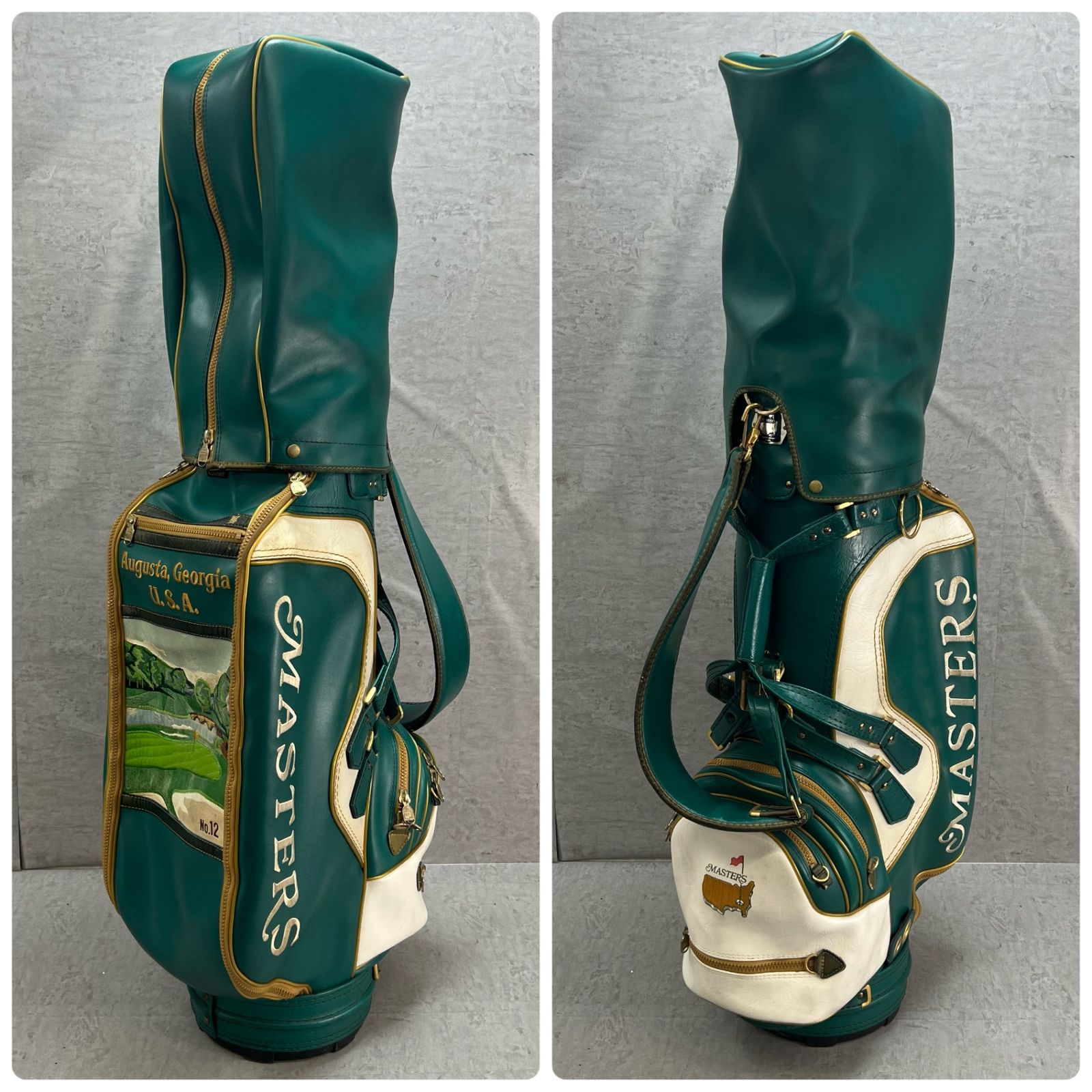ミズノ　MASTERS キャディバッグ グリーン レザー 数量限定／ミズノ直営店限定】MASTERS キャディバッグ|5LJC2501|バッグ